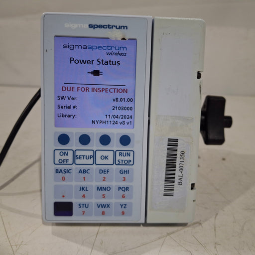 Baxter Baxter Sigma Spectrum 8.01.00 w/o Battery Infusion Pump Infusion Pump reLink Medical