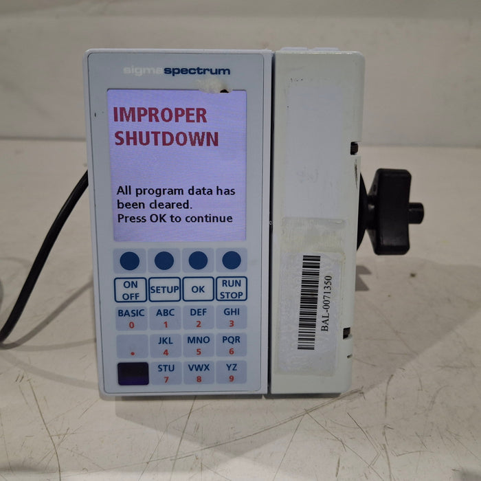 Baxter Baxter Sigma Spectrum 8.01.00 w/o Battery Infusion Pump Infusion Pump reLink Medical
