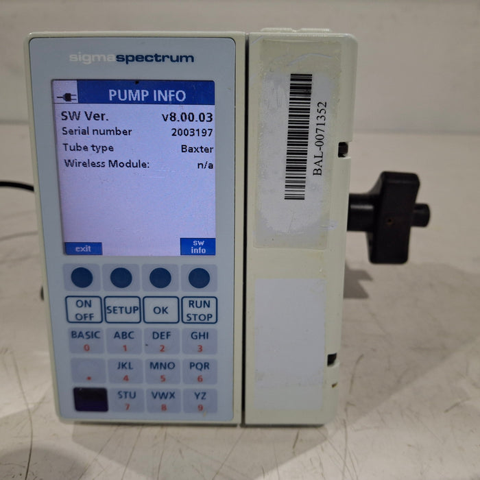 Baxter Baxter Sigma Spectrum 8.00.03 w/o Battery Infusion Pump Infusion Pump reLink Medical