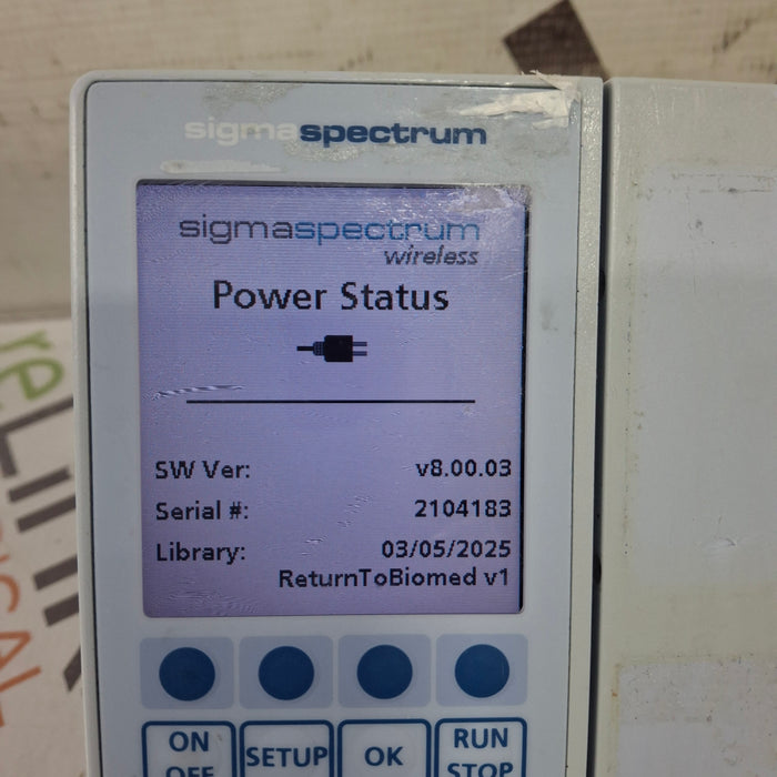 Baxter Sigma Spectrum 8.00.03 w/o Battery Infusion Pump