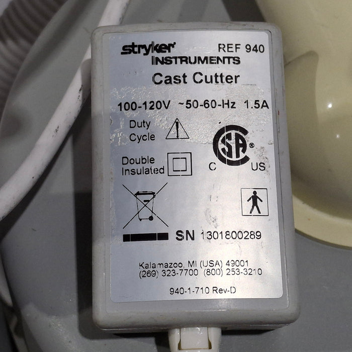 Stryker 940 Cast Saw with 986 Cast Vac