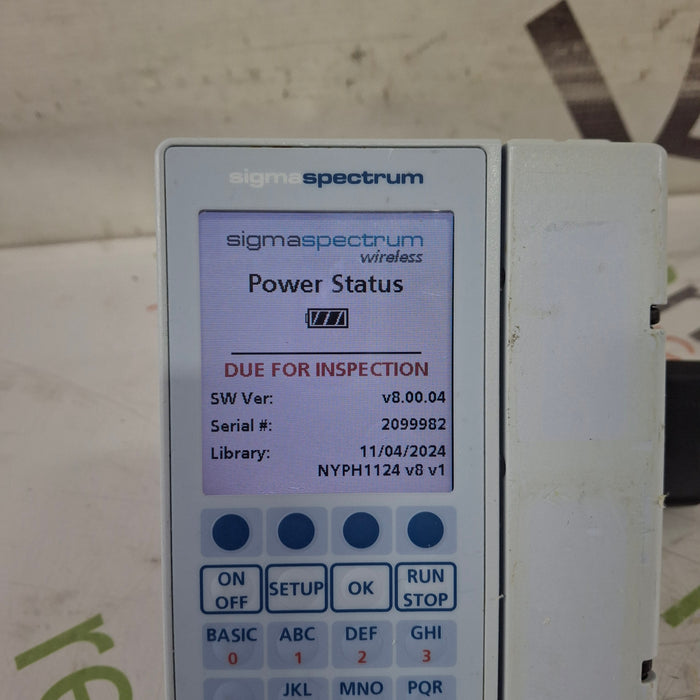 Baxter Sigma Spectrum 8.00.04 w/o Battery Infusion Pump