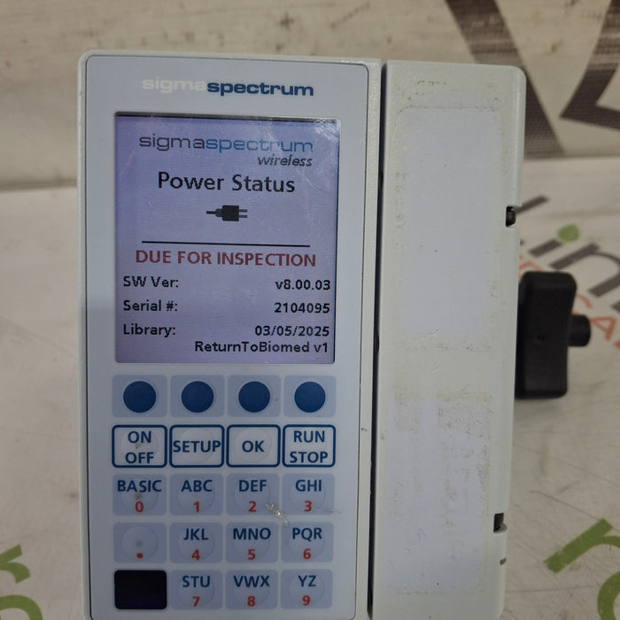 Baxter Sigma Spectrum 8.00.03 w/o Battery Infusion Pump