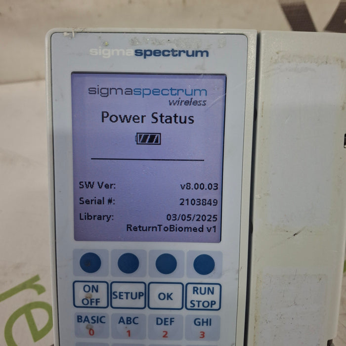 Baxter Sigma Spectrum 8.00.03 w/o Battery Infusion Pump