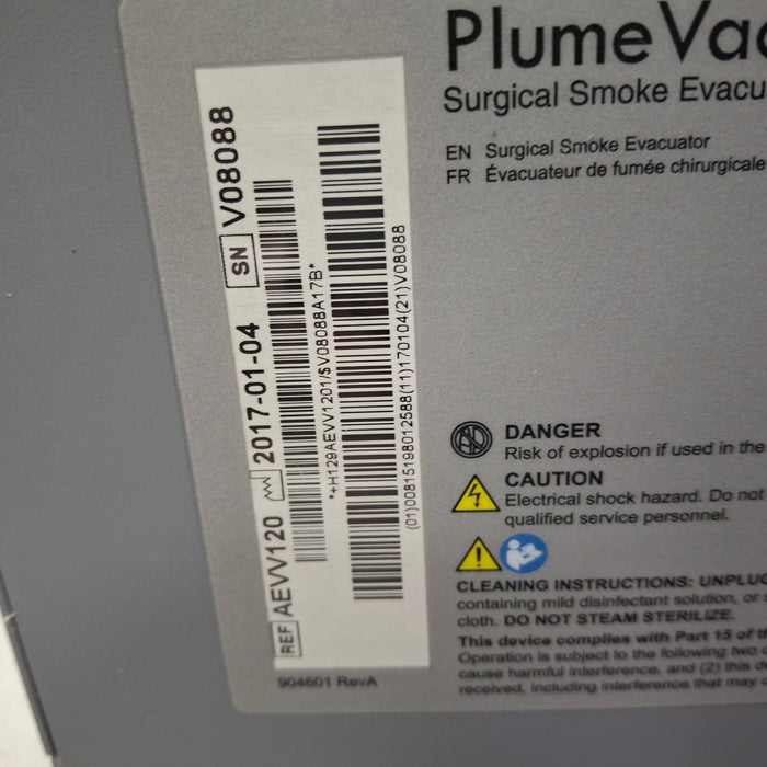 Zimmer PlumeVac AEVV120 Surgical Smoke Evacuator