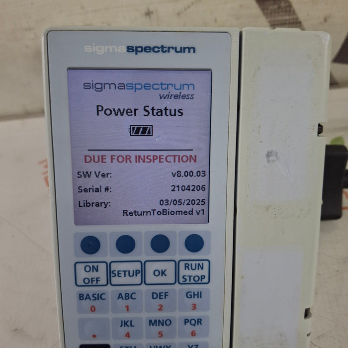 Baxter Sigma Spectrum 8.00.03 w/o Battery Infusion Pump
