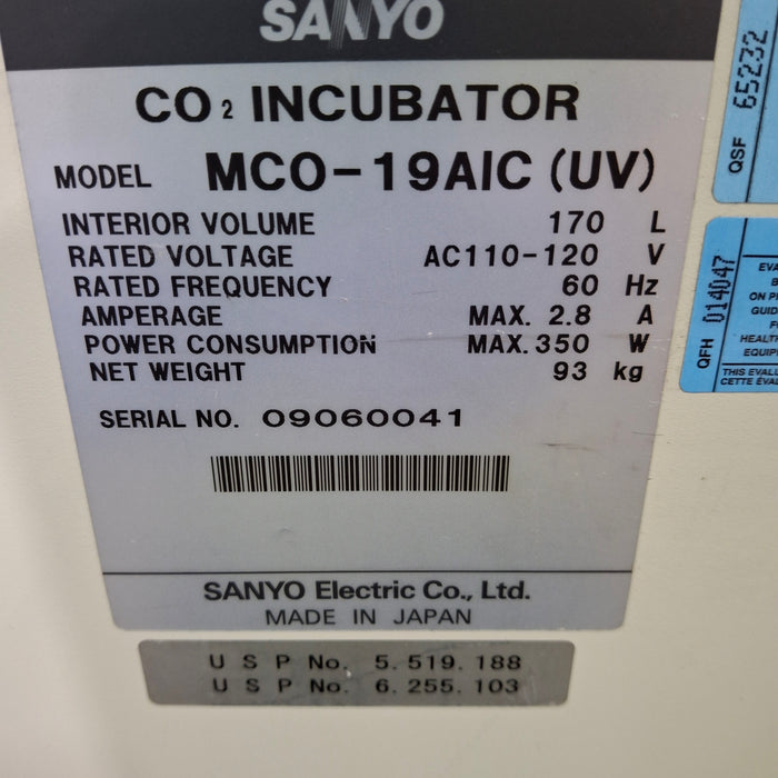 Sanyo Sanyo MCO-19AIC (UV) CO2 Incubator Research Lab reLink Medical