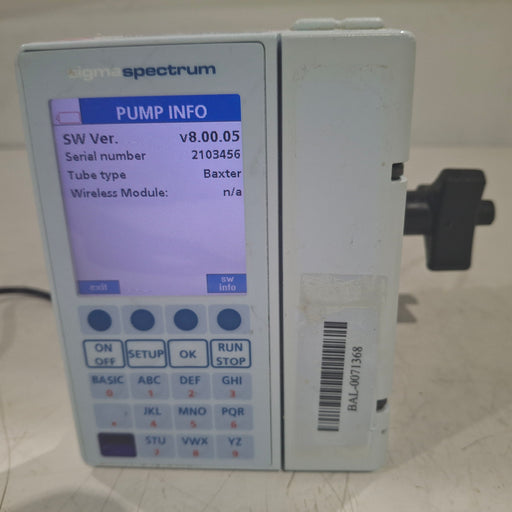 Baxter Baxter Sigma Spectrum 8.00.05 w/o Battery Infusion Pump Infusion Pump reLink Medical