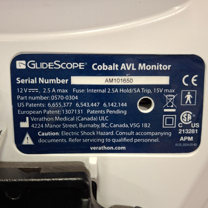 Verathon Medical, Inc Glidescope Cobalt AVL Video Laryngoscope