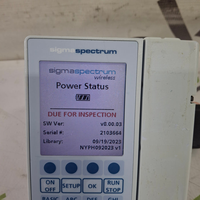 Baxter Sigma Spectrum 8.00.03 w/o Battery Infusion Pump