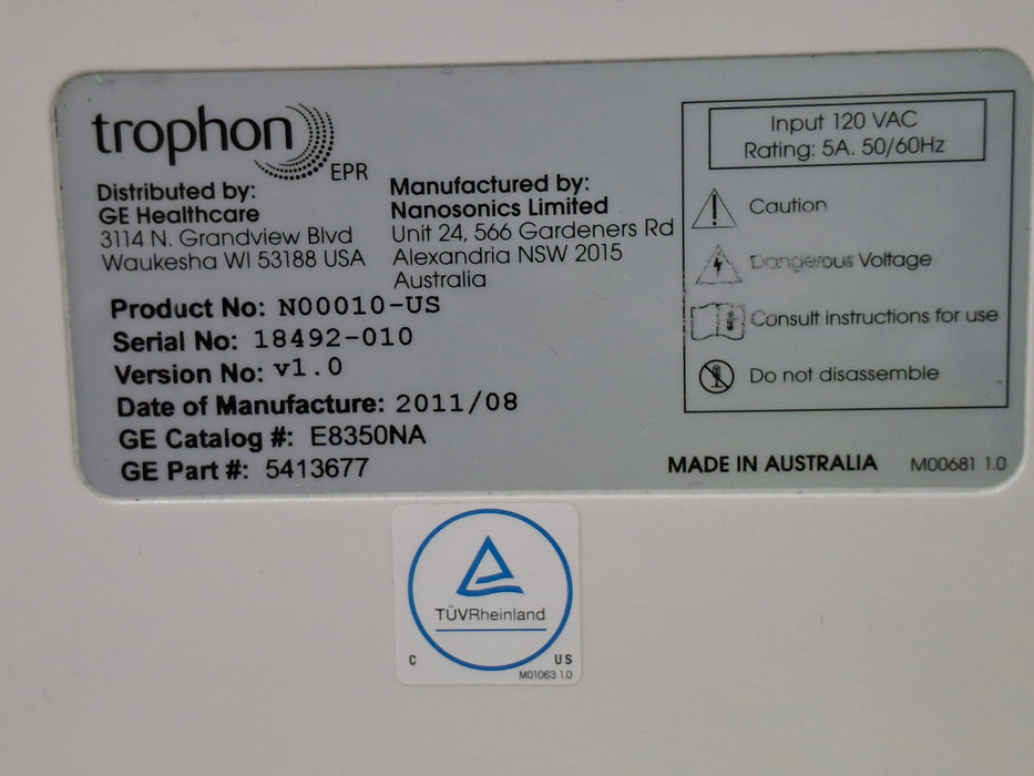 NanoSonics Trophon EPR High Level Disinfection