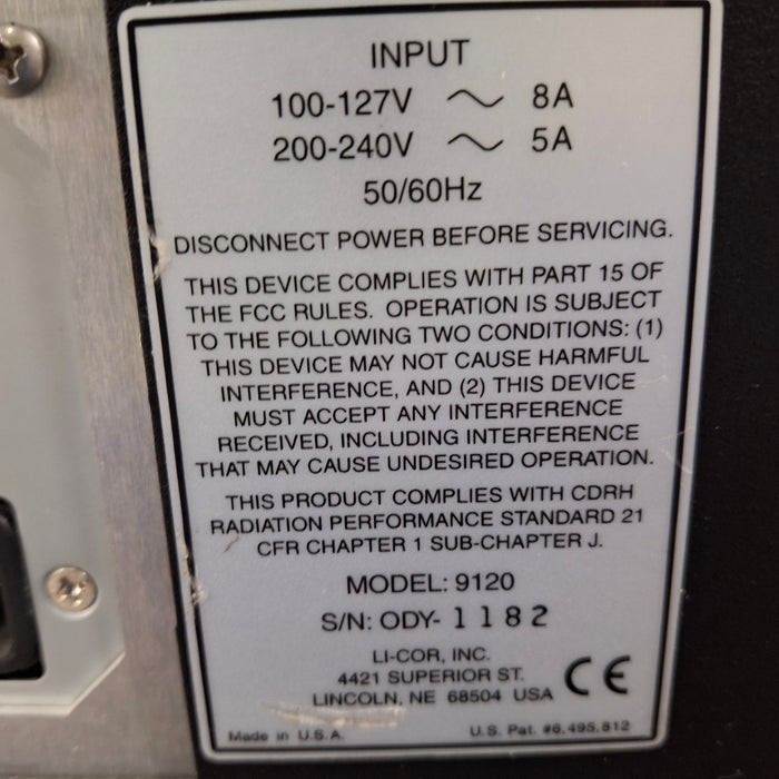 Li-Cor Inc Li-Cor Inc 9120 Infrared Imaging System Research Lab reLink Medical