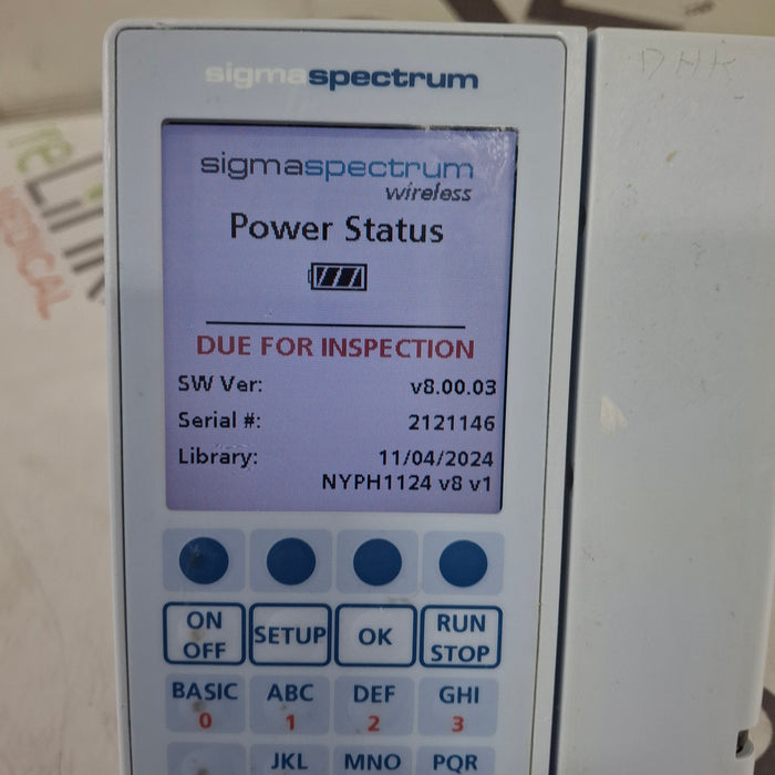 Baxter Sigma Spectrum 8.00.03 w/o Battery Infusion Pump