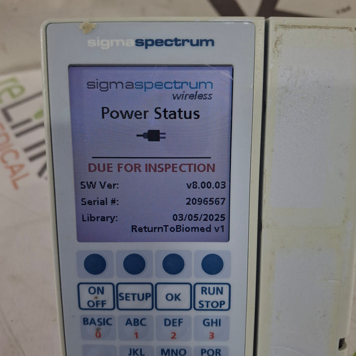 Baxter Sigma Spectrum 8.00.03 w/o Battery Infusion Pump