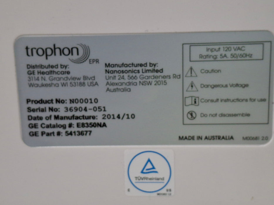 NanoSonics Trophon EPR High Level Disinfection
