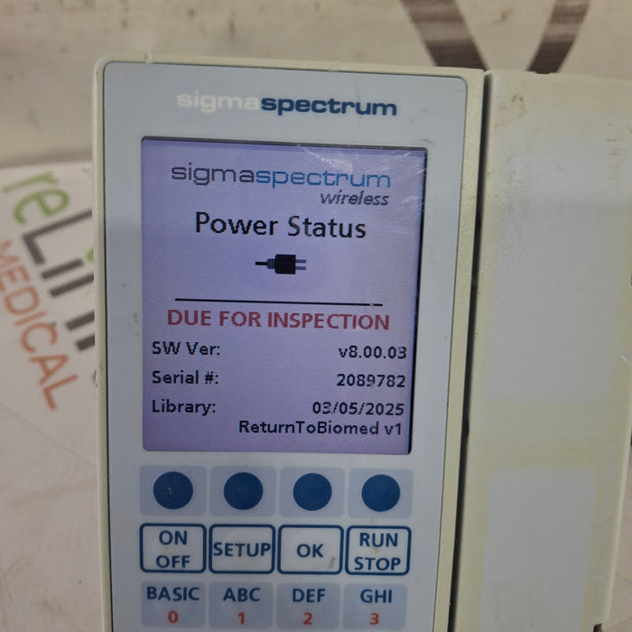 Baxter Sigma Spectrum 8.00.03 w/o Battery Infusion Pump