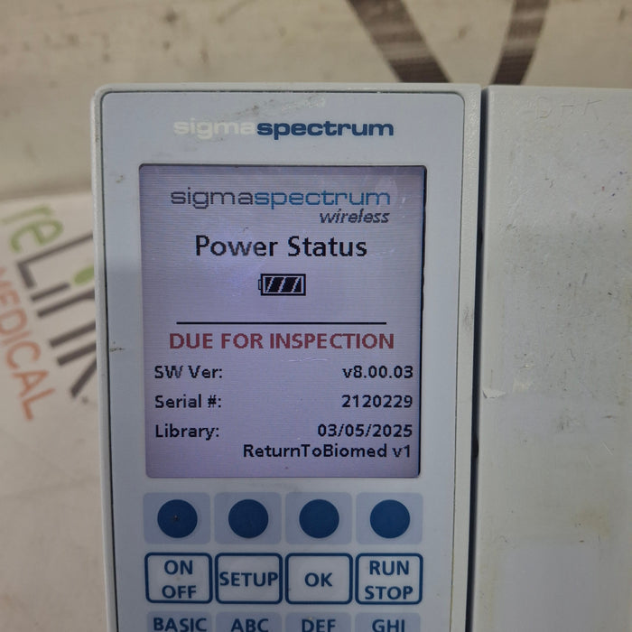 Baxter Sigma Spectrum 8.00.03 w/o Battery Infusion Pump