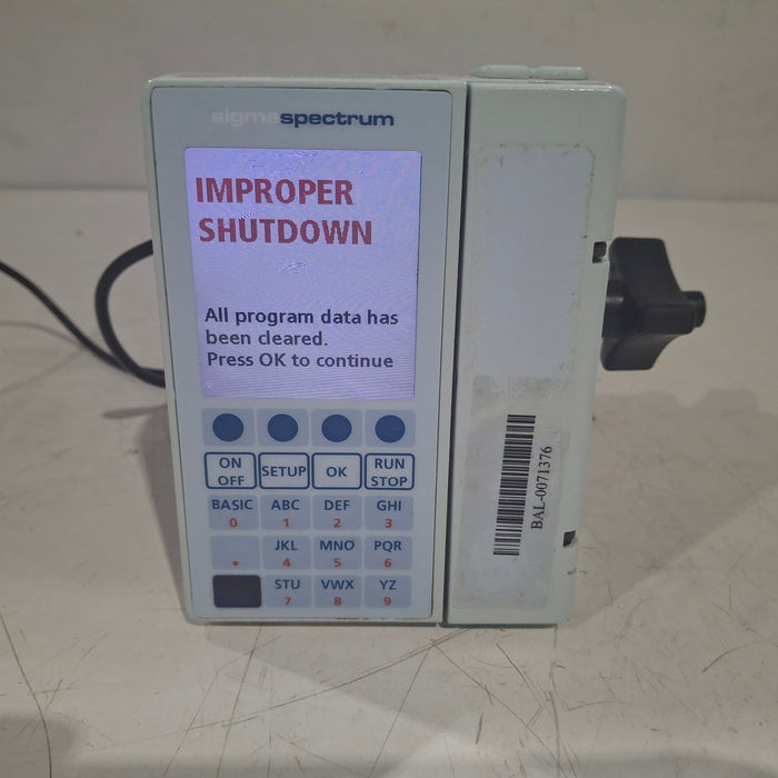 Baxter Baxter Sigma Spectrum 8.00.03 w/o Battery Infusion Pump Infusion Pump reLink Medical