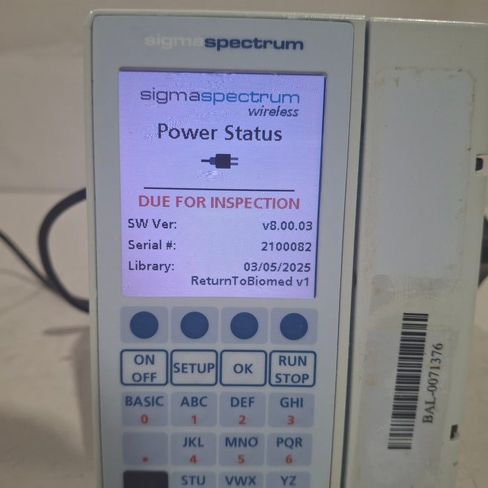 Baxter Baxter Sigma Spectrum 8.00.03 w/o Battery Infusion Pump Infusion Pump reLink Medical