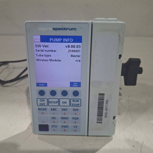 Baxter Baxter Sigma Spectrum 8.00.05 w/o Battery Infusion Pump Infusion Pump reLink Medical