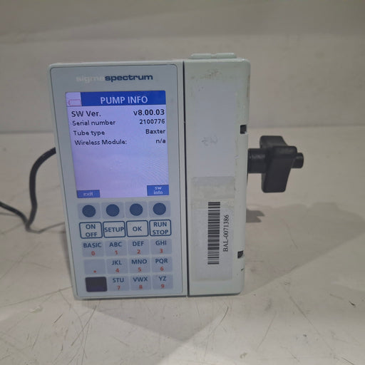 Baxter Baxter Sigma Spectrum 8.00.03 w/o Battery Infusion Pump Infusion Pump reLink Medical