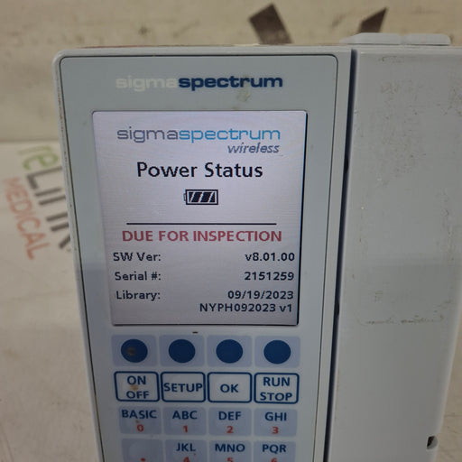 Baxter Baxter Sigma Spectrum 8.01.00 w/o Battery Infusion Pump Infusion Pump reLink Medical