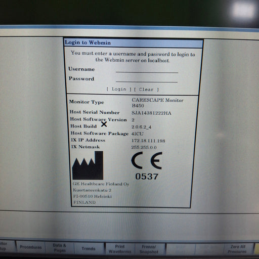 GE Healthcare GE Healthcare Carescape B450 Critical Care Patient Monitor Patient Monitors reLink Medical