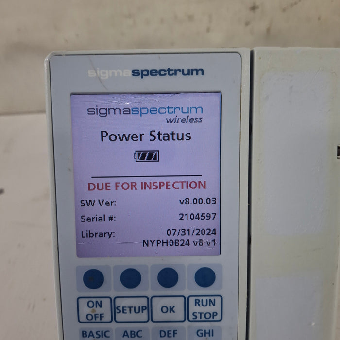 Baxter Sigma Spectrum 8.00.03 w/o Battery Infusion Pump