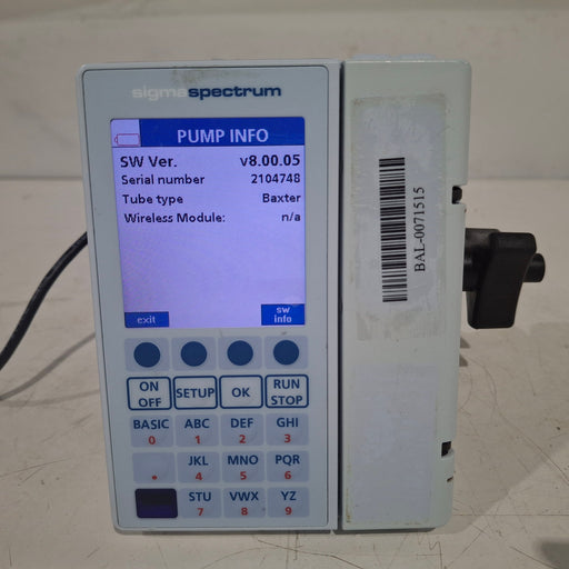 Baxter Baxter Sigma Spectrum 8.00.05 w/o Battery Infusion Pump Infusion Pump reLink Medical