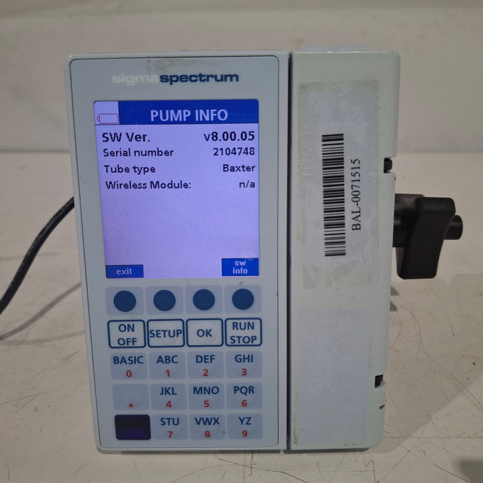 Baxter Baxter Sigma Spectrum 8.00.05 w/o Battery Infusion Pump Infusion Pump reLink Medical