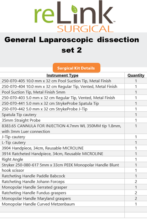 reLink Medical General Laparoscopic Dissection Set Surgical Sets reLink Medical