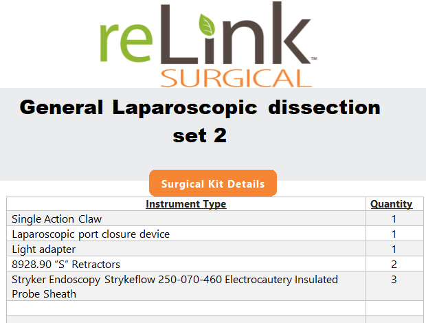 reLink Medical General Laparoscopic Dissection Set Surgical Sets reLink Medical