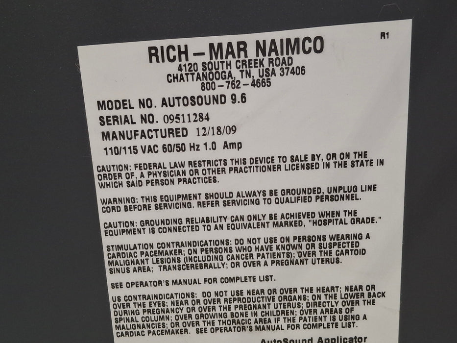 RichMar RichMar Autosound 9.6 Medical Ultrasound Therapy Unit Fitness and Rehab Equipment reLink Medical