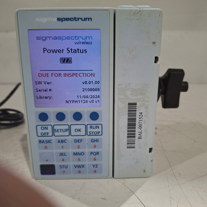 Baxter Sigma Spectrum 8.01.00 w/o Battery Infusion Pump