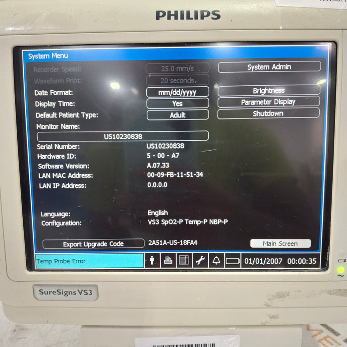 Philips Philips Suresigns VS3 Vital Signs Monitor Patient Monitors reLink Medical