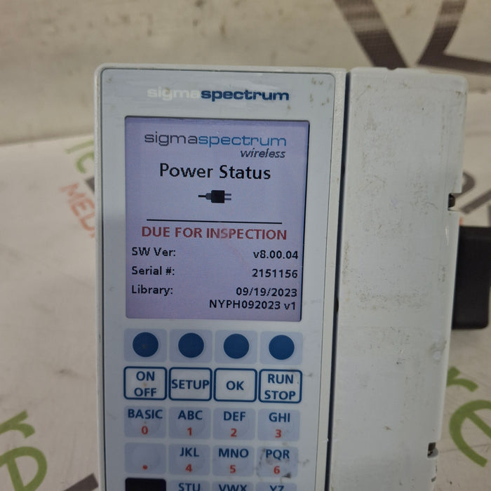 Baxter Sigma Spectrum 8.00.04 w/o Battery Infusion Pump