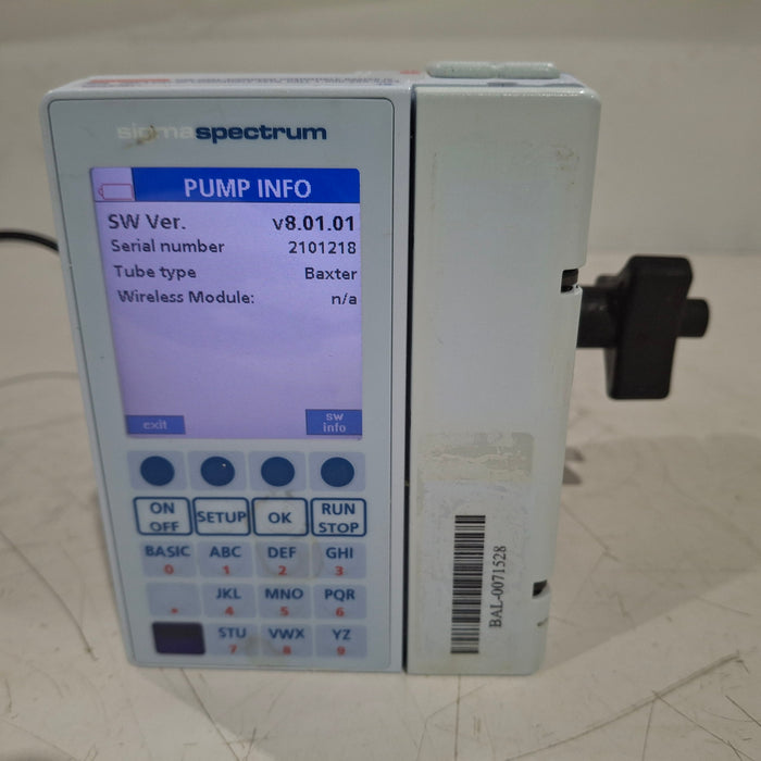 Baxter Sigma Spectrum 8.01.01 w/o Battery Infusion Pump