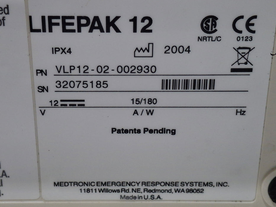 Physio-Control Physio-Control LifePak 12 3-Lead Defibrillator Defibrillators reLink Medical