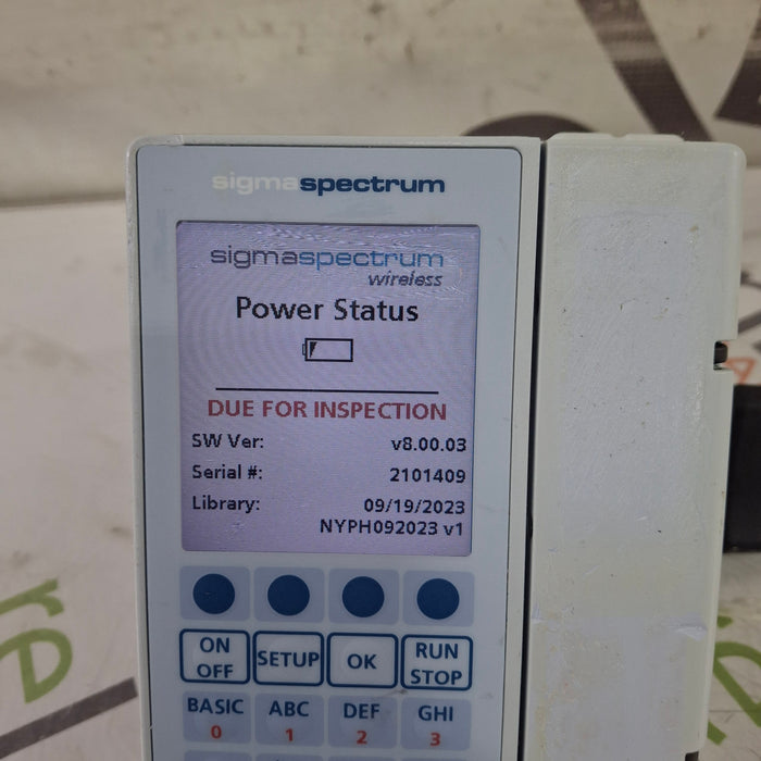 Baxter Sigma Spectrum 8.00.03 w/o Battery Infusion Pump