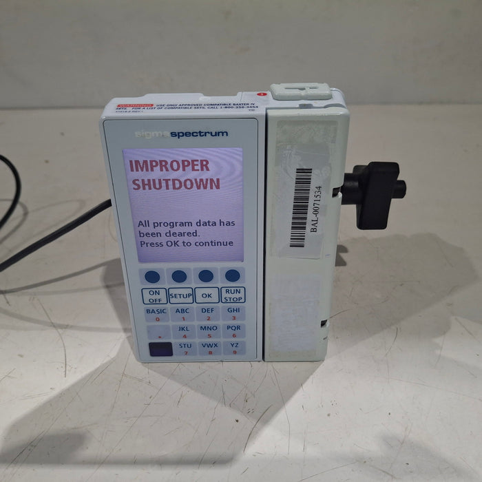 Baxter Baxter Sigma Spectrum 8.01.00 w/o Battery Infusion Pump Infusion Pump reLink Medical