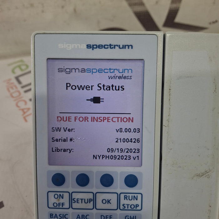 Baxter Sigma Spectrum 8.00.03 w/o Battery Infusion Pump
