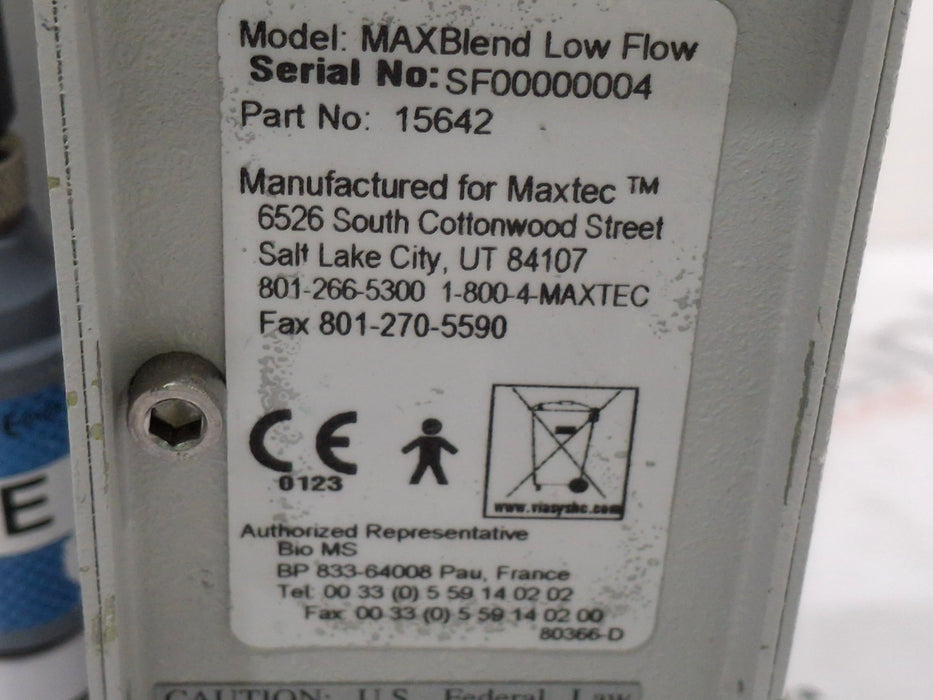 Maxtec, Inc. Maxtec, Inc. MAXBlend Low Flow Air/Oxygen Blender Respiratory reLink Medical