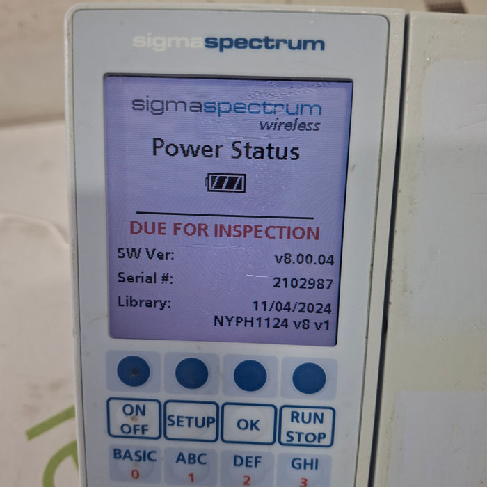 Baxter Sigma Spectrum 8.00.04 w/o Battery Infusion Pump
