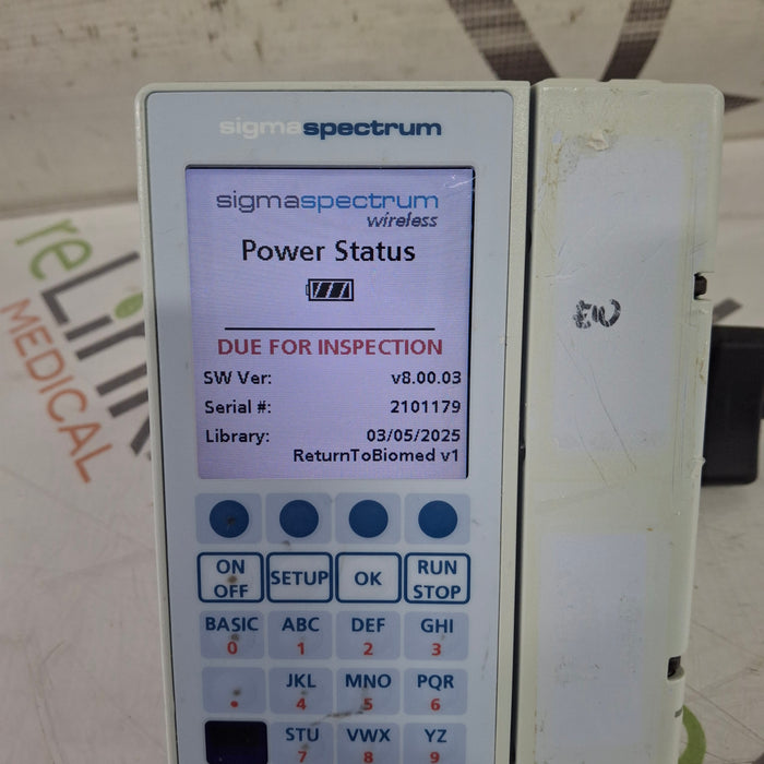 Baxter Sigma Spectrum 8.00.03 w/o Battery Infusion Pump