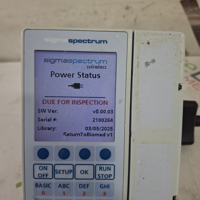 Baxter Sigma Spectrum 8.00.03 w/o Battery Infusion Pump
