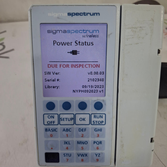 Baxter Sigma Spectrum 8.00.03 w/o Battery Infusion Pump