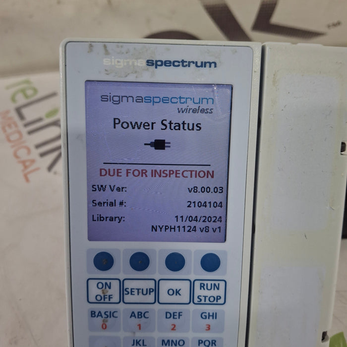 Baxter Sigma Spectrum 8.00.03 w/o Battery Infusion Pump