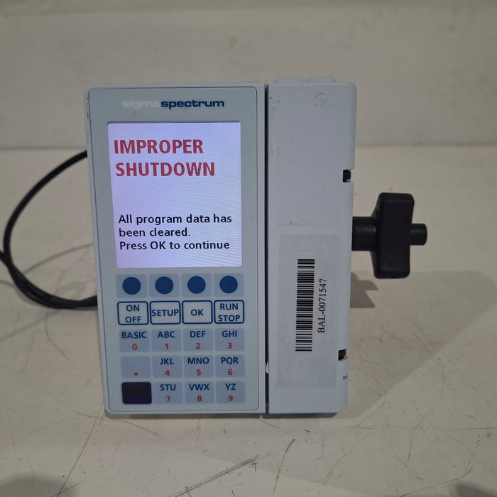 Baxter Sigma Spectrum 8.01.00 w/o Battery Infusion Pump
