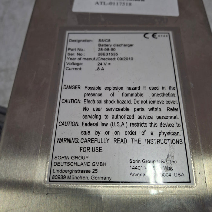 Sorin Group USA, Inc. Sorin Group USA, Inc. S5/C5 Battery Discharger Perfusion reLink Medical
