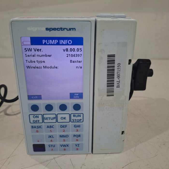 Baxter Baxter Sigma Spectrum 8.00.05 w/o Battery Infusion Pump Infusion Pump reLink Medical